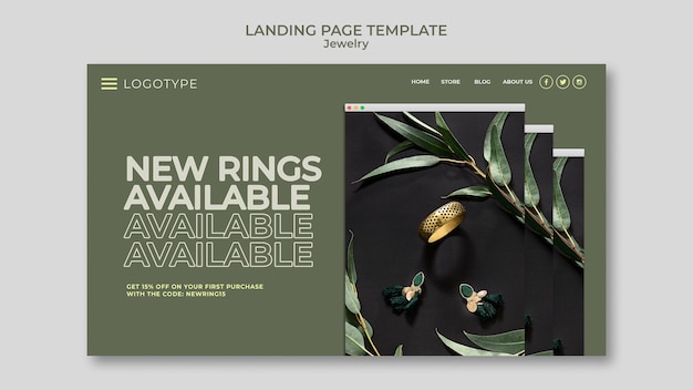 PSD landingpage juweliergeschäft vorlage
