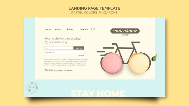 PSD landingpage macarons shop vorlage