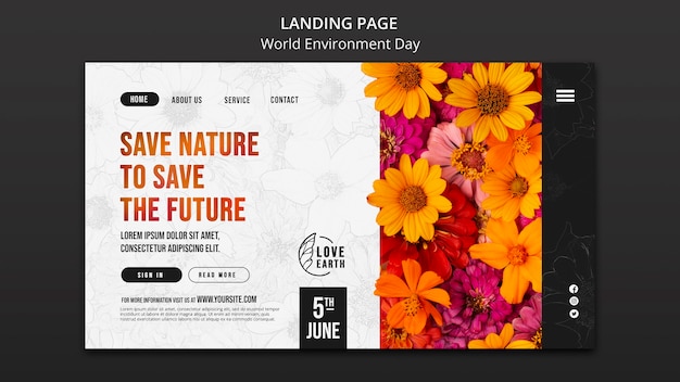 Landingpage-template-design für den weltumwelttag