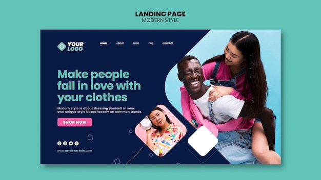 Landingpage-vorlage des modernen stilkonzepts