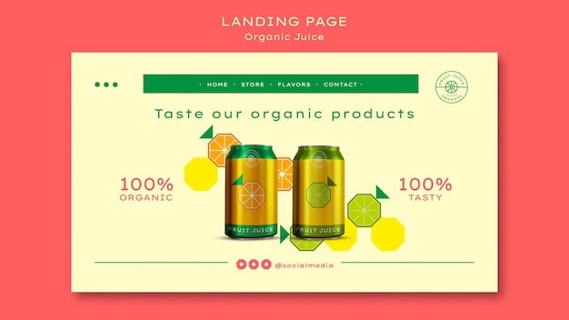 Landingpage-Vorlage für Bio-Saft