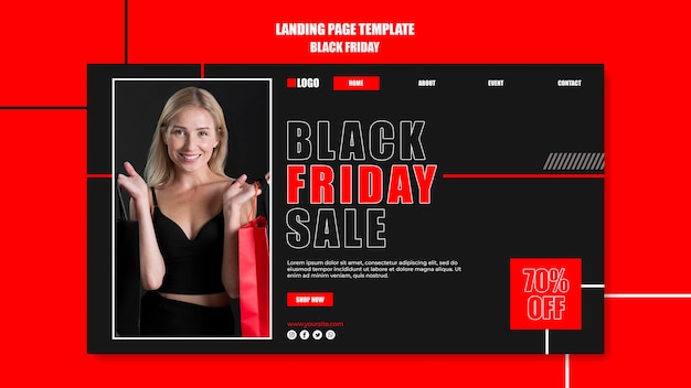 Landingpage-Vorlage für Black Friday Shopping