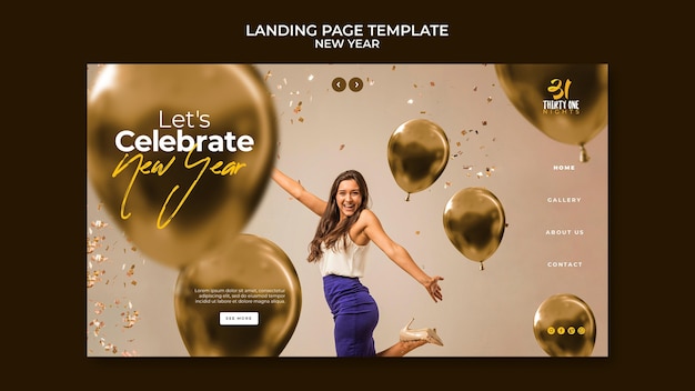 Landingpage-vorlage für das neujahrsfest