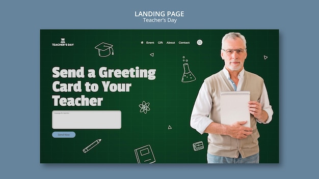 Landingpage-vorlage für den lehrertag