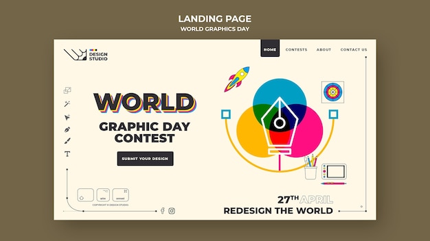Landingpage-Vorlage für den Weltgrafiktag
