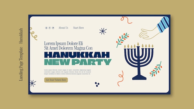 Landingpage-Vorlage für die Chanukka-Feier