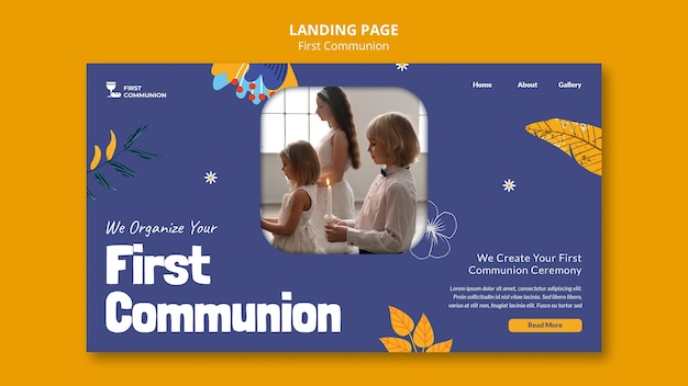 Landingpage-vorlage für die erstkommunion