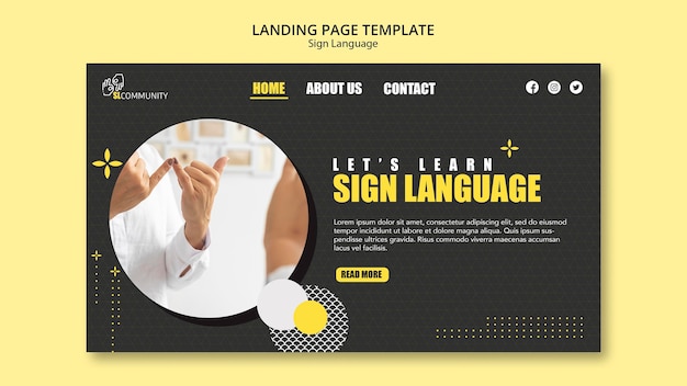 Landingpage-Vorlage für die Kommunikation in Gebärdensprache