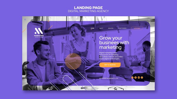 PSD landingpage-vorlage für digital marketing agency