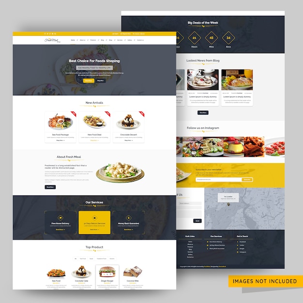 Landingpage-Vorlage für ein Bio-Lebensmittelgeschäft Premium PSD