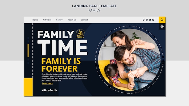 PSD landingpage-vorlage für familienzeit