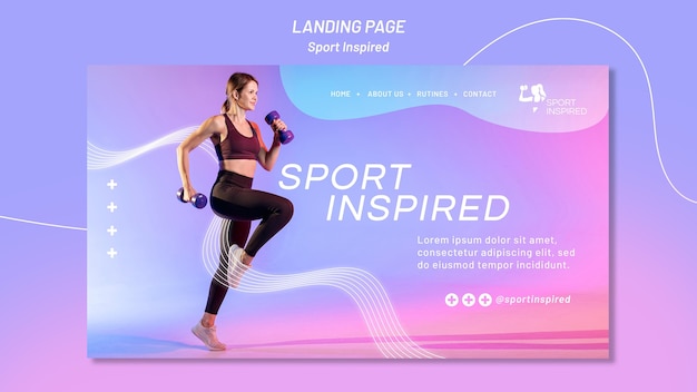 PSD landingpage-vorlage für fitnesstraining