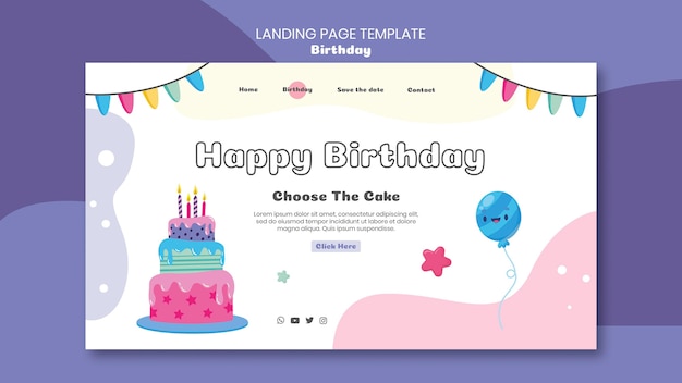 Landingpage-Vorlage für Geburtstagsfeier