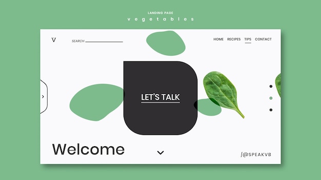 PSD landingpage-vorlage für gemüsekonzept