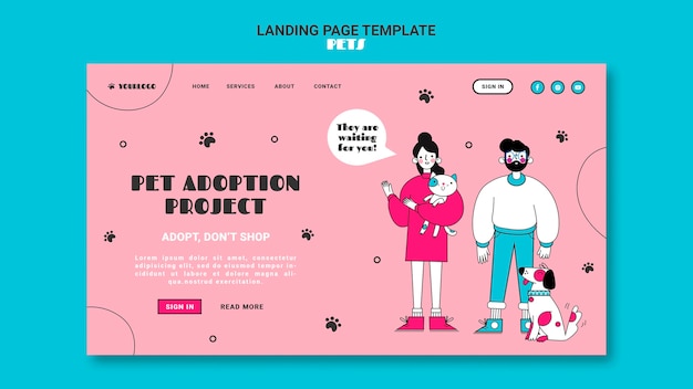 PSD landingpage-vorlage für haustiere