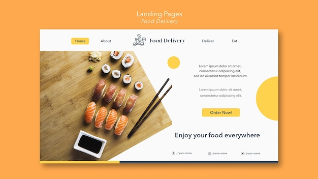 PSD landingpage-vorlage für lebensmittellieferung