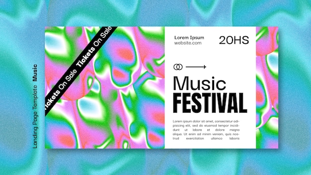 PSD landingpage-vorlage für musikfestivals