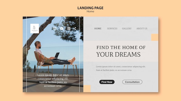 Landingpage-vorlage für neues traumhaus