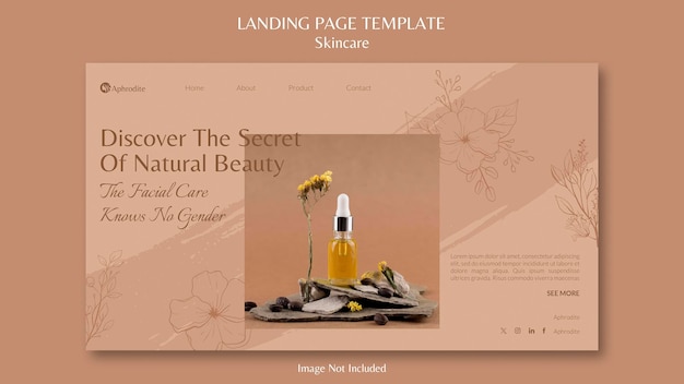 Landingpage-Vorlage für Schönheit und Hautpflege in Erdton