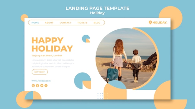 PSD landingpage-vorlage für sommerferien