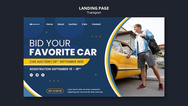 PSD landingpage-vorlage für transportwesen