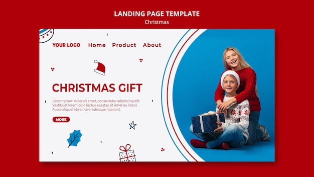 PSD landingpage-vorlage für weihnachten