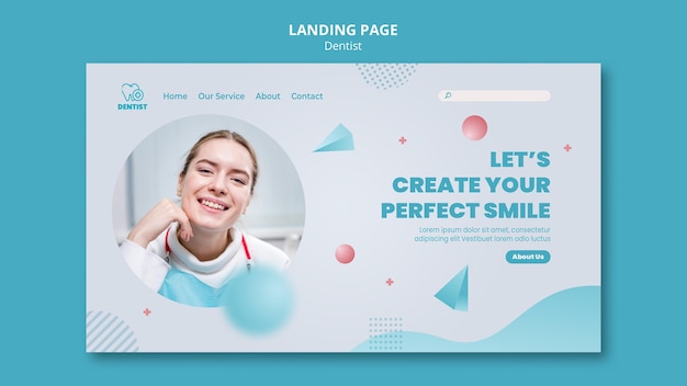 PSD landingpage-vorlage für zahnarztkliniken