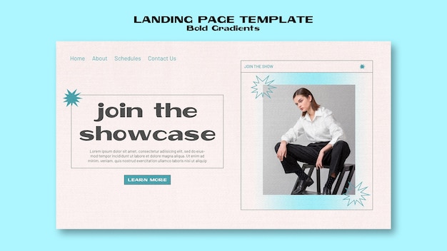 Landingpage-Vorlage mit fettem Farbverlauf