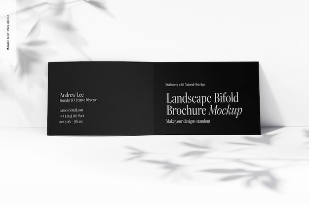 PSD landscape bifold broschüre mockup, frontansicht