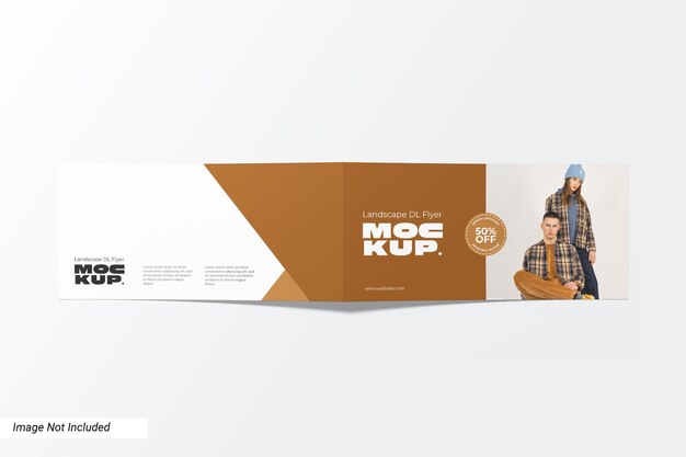 Landscape Dl Bifold Flyer Mockup Vue Du Haut