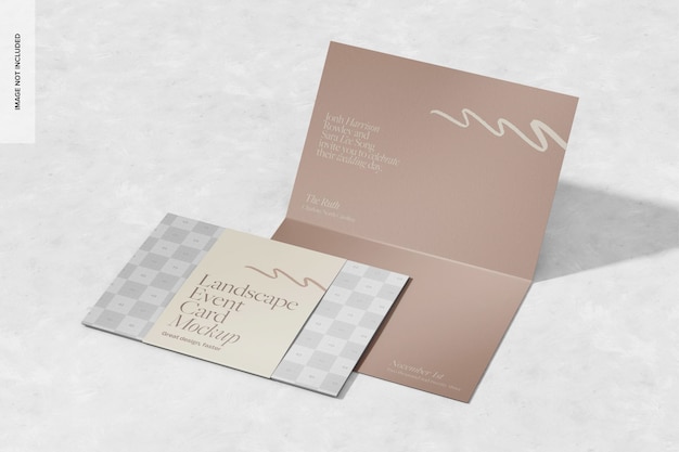 Landscape-Ereigniskarten-Mockup Rechte Ansicht