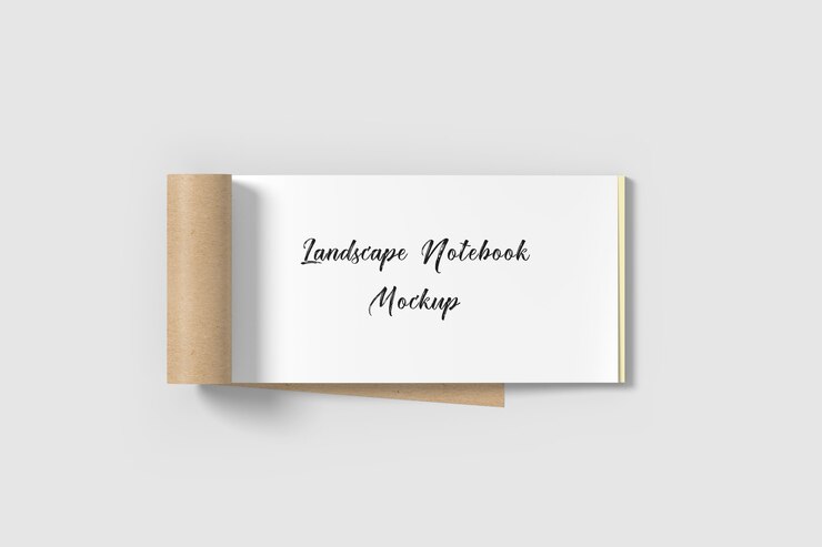 PSD landscape notebook mockup