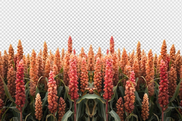 landscape of sorghum fields isolated on transparent background generative ai