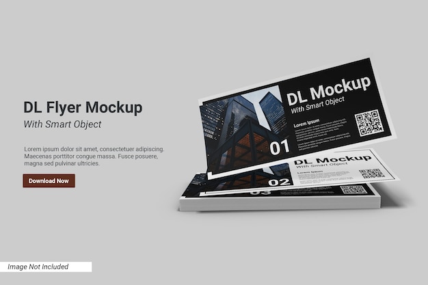 Landschaft dl flyer mockup mit textvorlage