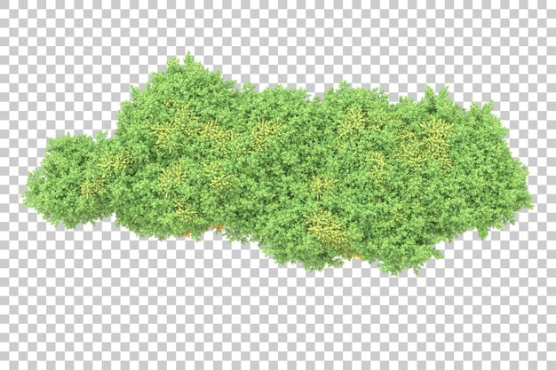 Landschaftsanordnung isoliert auf transparentem Hintergrund, 3D-Darstellung