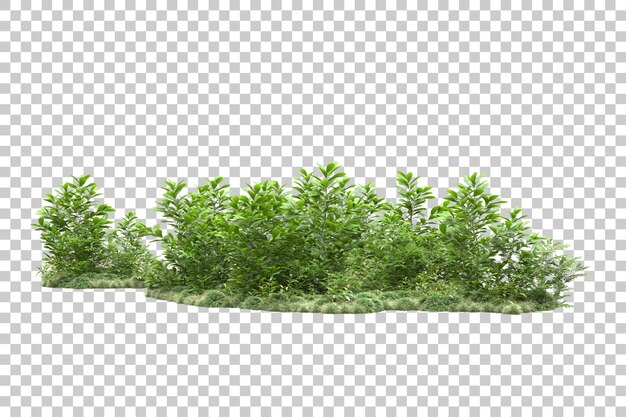 Landschaftsanordnung isoliert auf transparentem Hintergrund, 3D-Darstellung