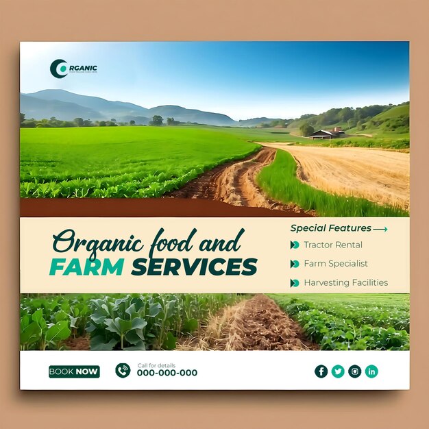 Landwirtschaft garten landwirtschaft und landwirtschaftliche dienstleistungen social media post banner template ai generiert
