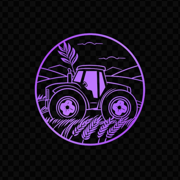 PSD landwirtschaft und landwirtschaft preis abzeichen logo mit traktor und wh psd vector kreatives design tattoo art