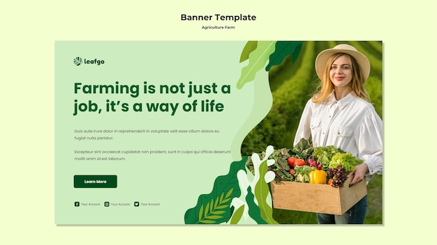 Landwirtschaftsfarmkonzept-Bannerschablone