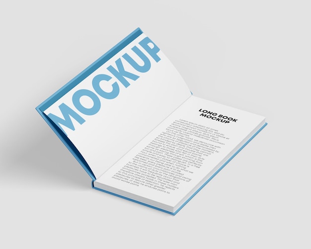 Lange buch-mockup-psd-vorlage