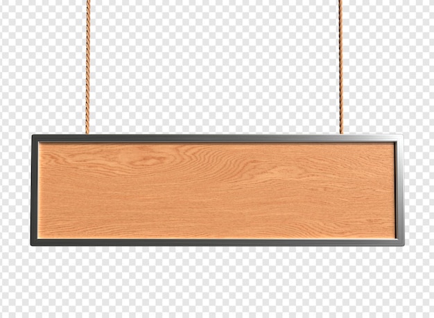 Lange rechteckige Holzplatte mit Seil