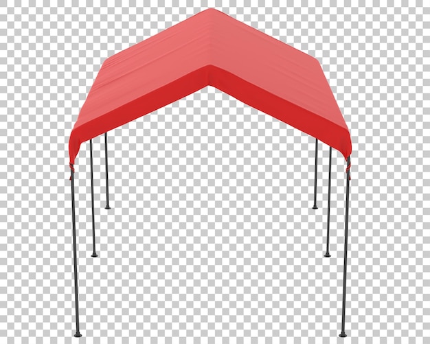 Langes popup-zelt auf transparentem hintergrund 3d-rendering-illustration