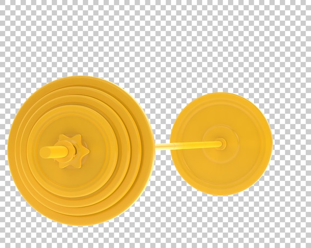 Langhantel auf transparentem hintergrund 3d-darstellung