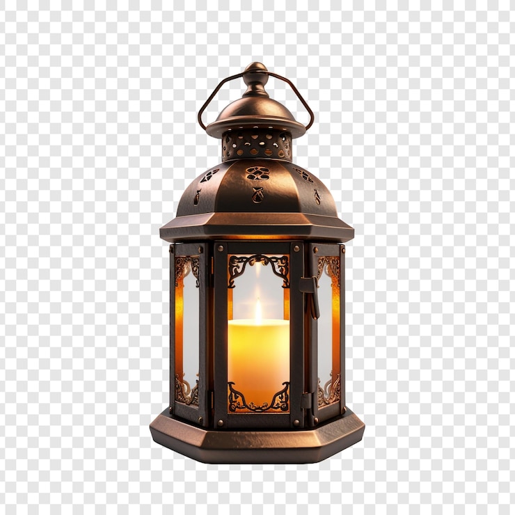 PSD lantern isolated on transparent background