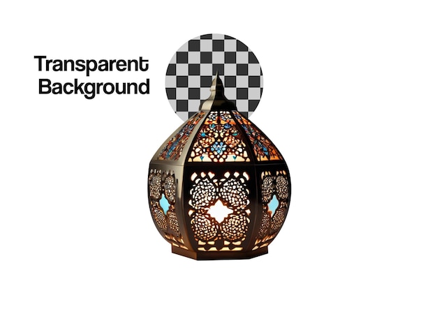 PSD lanterna árabe requintada em fundo transparente psd
