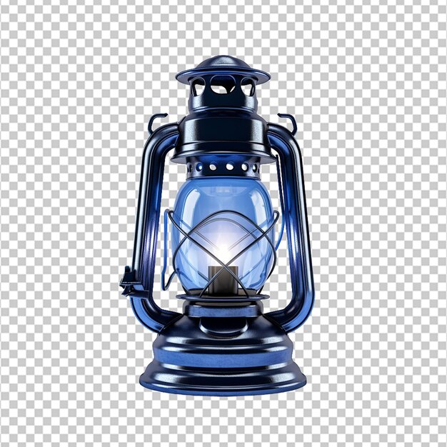 PSD lanterna azul isolada em fundo branco