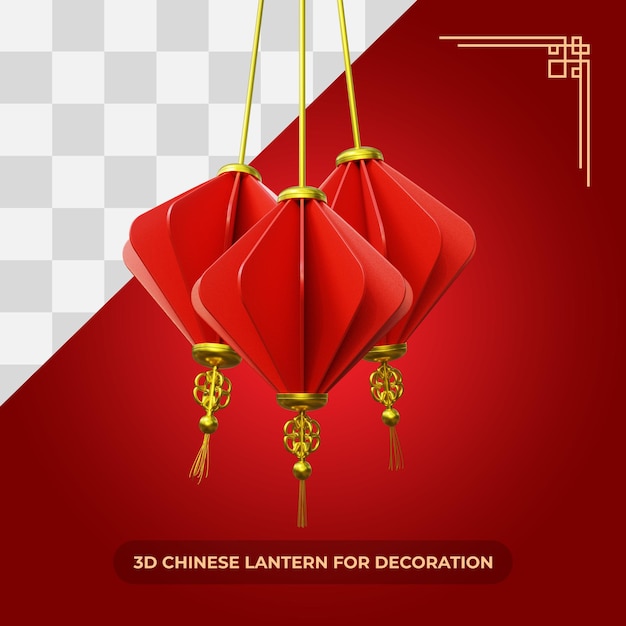 Lanterna chinesa 3D para decoração