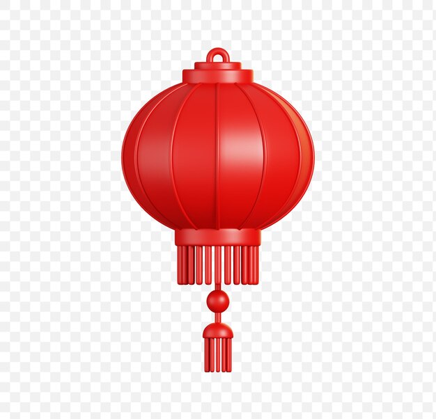 Lanterna chinesa ou lampion elementos de ano novo chinês ícone renderização 3d