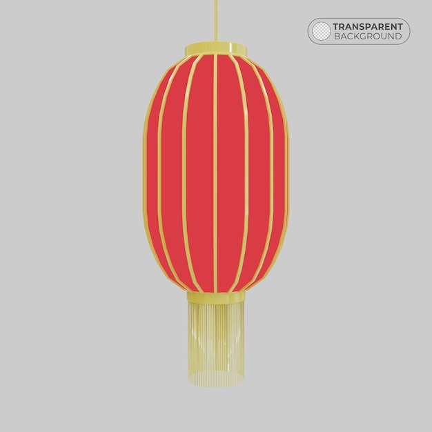 lanterna cinese ovale rossa in rendering 3d
