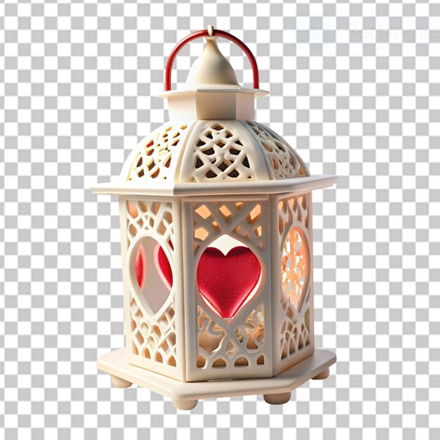 PSD lanterna de amor impressa em 3d em fundo transparente